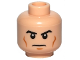 Part No: 3626pb0704  Name: Minifigure, Head Black Angled Eyebrows, Medium Nougat Cheek Lines and Chin Dimple, Stern Pattern