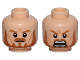 Part No: 3626pb0725  Name: Minifigure, Head Dual Sided Medium Nougat Eyebrows, Moustache and Beard, Nougat Cheek Lines and Wrinkles, Stern Frown / Angry Open Mouth with Teeth Parted Pattern