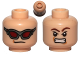 Part No: 3626pb0751  Name: Minifigure, Head Dual Sided Dark Red Goggles / Brown Eyebrows, Determined Pattern (Hawkeye)