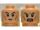 Part No: 3626pb0753  Name: Minifigure, Head Dual Sided Brown Eyebrows, Black Eyes with Pupils, Wrinkles, Calm / Angry Pattern