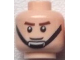 Part No: 3626pb0804  Name: Minifigure, Head Reddish Brown Thick Eyebrows, Black Chin Strap, Grin Pattern