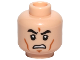 Part No: 3626pb0817  Name: Minifigure, Head Black Eyebrows, Upper Eyelids, Medium Nougat Cheek Lines and Chin Dimple, Open Mouth Scowl with Teeth Pattern