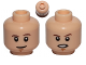Part No: 3626pb0826  Name: Minifigure, Head Dual Sided Brown Eyebrows, White Pupils, Smile / Open Mouth Angry Pattern (SW Luke Skywalker)