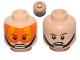 Part No: 3626pb0842  Name: Minifigure, Head Dual Sided Orange Visor, Chin Strap, Stern Brown Eyebrows, Pupils / Open Mouth Pattern (SW Luke Skywalker)