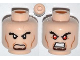 Part No: 3626pb0932  Name: Minifigure, Head Dual Sided Black Bushy Eyebrows, Brown Goatee, Cheek Lines, Angry / Bared Teeth with Red Eyes Pattern