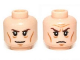 Part No: 3626pb0939  Name: Minifigure, Head Dual Sided LotR Elrond Brown Eyebrows, Cheek Lines, Smile / Frown Pattern