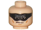 Part No: 3626pb0941  Name: Minifigure, Head Black Eye Mask, Medium Nougat Cheek Lines and Chin Dimple, Angry Pattern