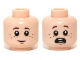 Part No: 3626pb0957  Name: Minifigure, Head Dual Sided Child with Freckles, Smile / Scared Pattern (Danny Reid)