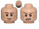Part No: 3626pb1011  Name: Minifigure, Head Dual Sided Brown Eyebrows, Black Eyes with Pupils, Wrinkles, Slight Smile / Angry with Bared Teeth Pattern (SW Anakin)