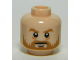 Part No: 3626pb1024  Name: Minifigure, Head Medium Nougat Beard and Bushy Eyebrows, White Pupils, Stern Pattern