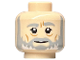 Part No: 3626pb1172  Name: Minifigure, Head Light Bluish Gray and White Beard and Eyebrows, Furrowed Brow, Medium Nougat Cheek Lines, Neutral Pattern