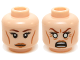 Part No: 3626pb1201  Name: Minifigure, Head Dual Sided Female LotR Galadriel Eyelashes, Medium Nougat Lips, Neutral / Angry, White Eyes Pattern