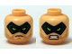 Part No: 3626pb1276  Name: Minifigure, Head Dual Sided Dark Green Eye Mask with Eye Holes, Stubble Beard, Serious / Bared Teeth Pattern (Green Arrow)