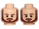 Part No: 3626pb1361  Name: Minifigure, Head Dual Sided Beard, Brown Eyebrows, Moustache, White Pupils, Neutral / Raised Left Eyebrow Pattern (SW Qui-Gon)