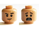 Part No: 3626pb1371  Name: Minifigure, Head Dual Sided Black Eyebrows, Chin Dimple, Neutral / Scared Pattern (Fred)