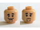 Part No: 3626pb1375  Name: Minifigure, Head Dual Sided Black Eyebrows, Chin Stubble, Open Mouth Grin / Sad Face Pattern (Shaggy)