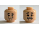 Part No: 3626pb1379  Name: Minifigure, Head Dual Sided Black Eyebrows, Chin Stubble, Goofy Smile / Scared Clenched Teeth Pattern (Shaggy)