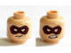 Part No: 3626pb1386  Name: Minifigure, Head Dual Sided Dark Red Eye Mask with White Eye Holes, Closed Mouth / Bared Teeth Pattern (Arsenal)