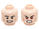 Part No: 3626pb1470  Name: Minifigure, Head Dual Sided Black Eyebrows, Cheek Lines, Chin Dimple, Open Mouth Smirk / Bared Teeth with Red Eyes Pattern (Superman / Hyperion)