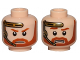 Part No: 3626pb1472  Name: Minifigure, Head Dual Sided Dark Orange Trim Beard and Headset, Closed Mouth / Bared Teeth Pattern (SW Obi-Wan)