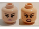 Part No: 3626pb1479  Name: Minifigure, Head Dual Sided Female Black Eyebrows, Eyelashes, Pink Lips, Cheek Lines, Frown / Bared Teeth Pattern (Karai)