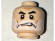 Part No: 3626pb1577  Name: Minifigure, Head Beard White, Moustache, Black Eyebrows, Cheek Lines, Sneer Pattern (Captain Rex)