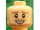 Part No: 3626pb1604  Name: Minifigure, Head Dark Tan Eyebrows, Beard Stubble, White Pupils, Chin Dimple, Open Smile Pattern (André Schürrle)