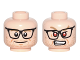 Part No: 3626pb1630  Name: Minifigure, Head Dual Sided Black Glasses, Dark Tan Eyebrows, Stubble Beard, Smile / Red Eyes, Angry Pattern (Kevin Beckman)