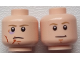 Part No: 3626pb1637  Name: Minifigure, Head Dual Sided Dark Tan Eyebrows, Chin Dimple, White Pupils, Stern with Scars / Smile Pattern (SW Luke Skywalker)