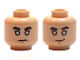 Part No: 3626pb1654  Name: Minifigure, Head Dual Sided Black Eyebrows, White Eyes, Stern / Crooked Grin Pattern (SW Chirrut Îmwe / Imwe)
