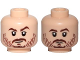 Part No: 3626pb1670  Name: Minifigure, Head Dual Sided Beard Stubble, Brown Eyebrows, Smile / Neutral Pattern (SW Cassian Andor)