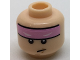 Part No: 3626pb1709  Name: Minifigure, Head Bright Pink Headband with Squinted Batman Eyes Pattern