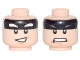 Part No: 3626pb1739  Name: Minifigure, Head Dual Sided Black Headband, Squinted Batman Eyes, Medium Nougat Chin Dimple, Lopsided Open Mouth Smile / Angry Bared Teeth Pattern