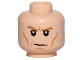 Part No: 3626pb1752  Name: Minifigure, Head Male Dark Tan Eyebrows, White Pupils, Cheek Lines, Frown Pattern (SW Director Krennic)