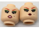 Part No: 3626pb1786  Name: Minifigure, Head Dual Sided Female Red Eyebrows, Green Eye Shadow, Worried / Pursed Lips Pattern
