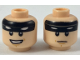 Part No: 3626pb1865  Name: Minifigure, Head Dual Sided Black Headband with Squinted Batman Eyes, Neutral / Grin Pattern