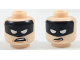 Part No: 3626pb1957  Name: Minifigure, Head Dual Sided Black Headband with Squinted Batman Eyes, Worried / Disgusted Expression Pattern