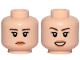 Part No: 3626pb2109  Name: Minifigure, Head Dual Sided Female Dark Brown Eyebrows, Orange Lips, Neutral / Smile Pattern