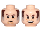 Part No: 3626pb2151  Name: Minifigure, Head Dual Sided Dark Brown Eyebrows, Brown and Gray Sideburns, Stubble, Mouth Closed / Open Pattern (SW Wuher)