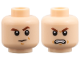 Part No: 3626pb2165  Name: Minifigure, Head Dual Sided Child Reddish Brown Eyebrows, Suspicious with Left Eyebrow Raised / Angry Pattern