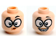 Part No: 3626pb2174  Name: Minifigure, Head Dual Sided Female Black Eyebrows, Glasses Large, Skeptical / Smile With Teeth Pattern (Edna Mode)