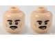Part No: 3626pb2246  Name: Minifigure, Head Dual Sided Black Eyebrows and Moustache, Medium Nougat Cheek Lines, Smile / Nervous Smile Pattern