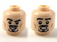 Part No: 3626pb2250  Name: Minifigure, Head Dual Sided Black Eyebrows and Anchor Beard, Smiling / Scared Expression Pattern