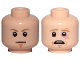 Part No: 3626pb2262  Name: Minifigure, Head Dual Sided Dark Tan Eyebrows, Chin Dimple, White Pupils, Stern / Scared, Sunken Left Eye Pattern (SW Luke Skywalker)