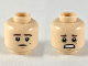 Part No: 3626pb2395  Name: Minifigure, Head Dual Sided Dark Brown Eyebrows, Mole on Left Cheek, Neutral / Scared Pattern