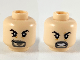 Part No: 3626pb2444  Name: Minifigure, Head Dual Sided Black Eyebrows, Dark Bluish Gray Goatee, Smile / Angry Pattern