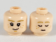 Part No: 3626pb2481  Name: Minifigure, Head Dual Sided Child, Dark Tan Eyebrows, Dark Orange Freckles, Smile / Asleep Pattern