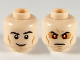 Part No: 3626pb2515  Name: Minifigure, Head Dual Sided Black Eyebrows, Medium Nougat Cheek Lines, Grin / Firm with Red Eyes Pattern