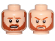 Part No: 3626pb2521  Name: Minifigure, Head Dual Sided Dark Orange Beard and Eyebrows, Bared Teeth / Frown Pattern (SW Obi-Wan)