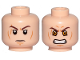 Part No: 3626pb2522  Name: Minifigure, Head Dual Sided Dark Brown Eyebrows, Cheek Lines and Scar, Determined / Angry with Yellow Eyes Pattern (SW Anakin Sith)